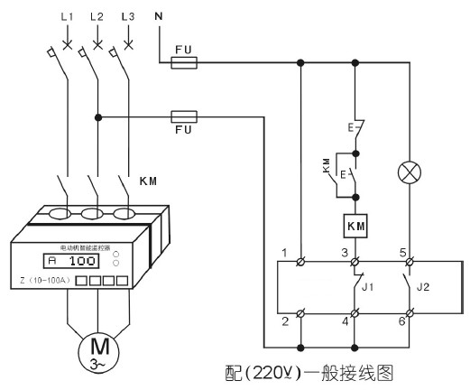 電動(dòng)機(jī)保護(hù)器接線(xiàn)圖